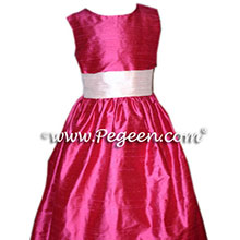 lipstick red and ivory flower girl dresses