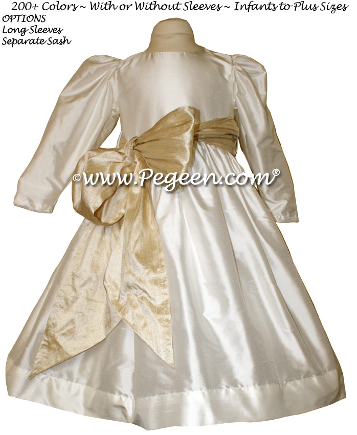 Flower Girl Dress With Toffee and New Ivory