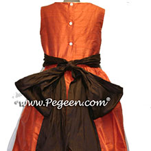 chocolate brown AND ORANGE CUSTOM FLOWER GIRL DRESSES