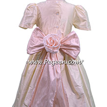 Peony Pink Flower Girl Dresses - style 398 with back flower