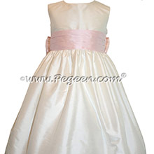 New Ivory and Petal Pink flower girl dresses Style 398 by Pegeen