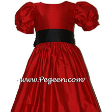 CHRISTMAS RED AND BLACK flower girl dresses