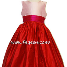 RED, HOT PINK AND BUBBLEGUM PINK flower girl dresses