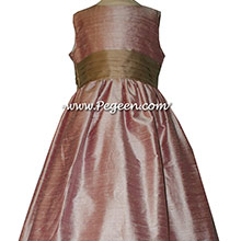 Rose Pink and Antigua Taupe Flower Girl Dresses