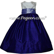 Lilac and Royal Purple silk Flower Girl Dresses by Pegeen