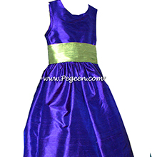 Sapphire Blue and Sage Flower Girl Dresses Style 398