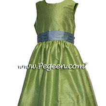 sprite green and blue flower girl dresses
