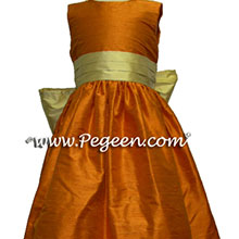 tangerine silk flower girl dresses