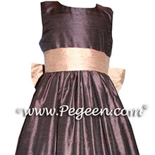 chocolate brown AND PEACH FLOWER GIRL DRESSES