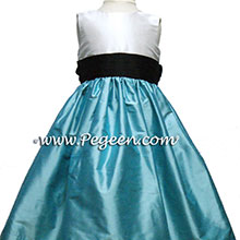 TIFFANY BLUE and BLACK Flower Girl Dresses