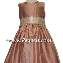 RUM PINK FLOWER GIRL DRESSES