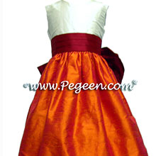 Mango and beauty silk junior bridesmaid dresses