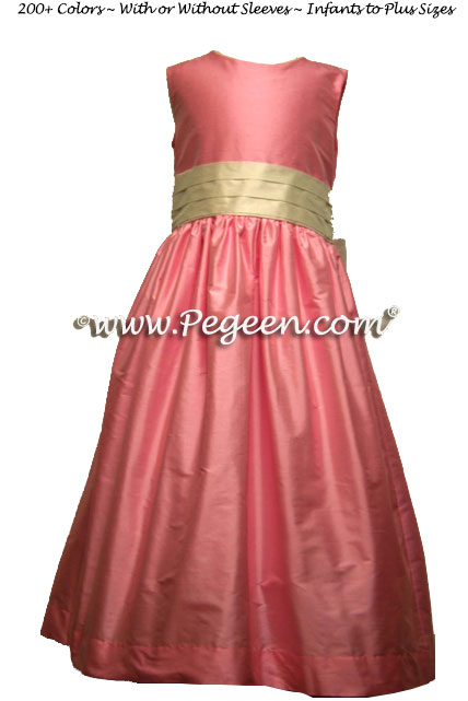 Bubblegum Pink Custom Silk Flower Girl Dresses