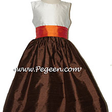 MANGO ORANGE AND CHOCOLATE BROWN flower girl dresses
