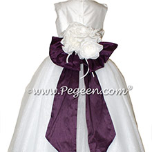1000 Nights and Antique White Silk and Tulle ballerina style Flower Girl Dresses