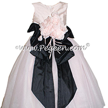 Ballet Pink and Black ballerina style flower girl dresses