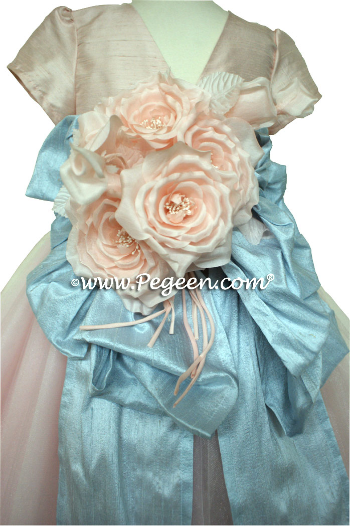 Ballet Pink and Cloud Blue Ballerina Style Flower Girl Dresses