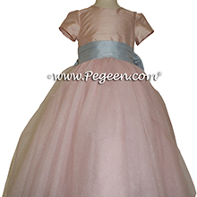 Ballet Pink and Artic Blue ballerina style Flower Girl Dresses with layers and layers of tulle