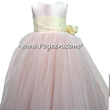 Champagne Pink and Buttercreme ballerina style Flower Girl Dresses