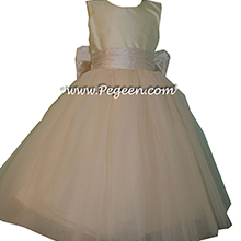 Flower Girl Dresses in style 402 in champagne pink and bisque