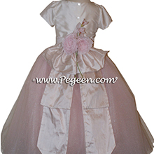 CHAMPAGNE PINK and IVORY Flower Girl Dresses