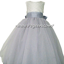 Light Orchid and New Ivory with pintuck and pearls silk ballerina style FLOWER GIRL DRESSES with layers and layers of tulle