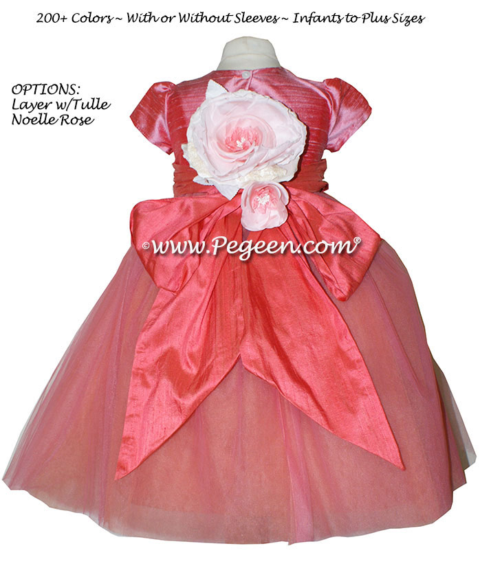 Flower Girl Dress in Gumdrop and Melon ballerina style with tulle | Pegeen