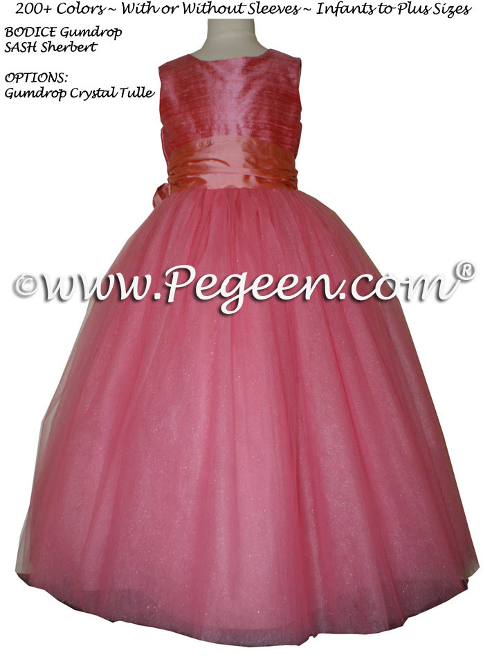Sherbert and Gumdrop (pink) flower girl dresses