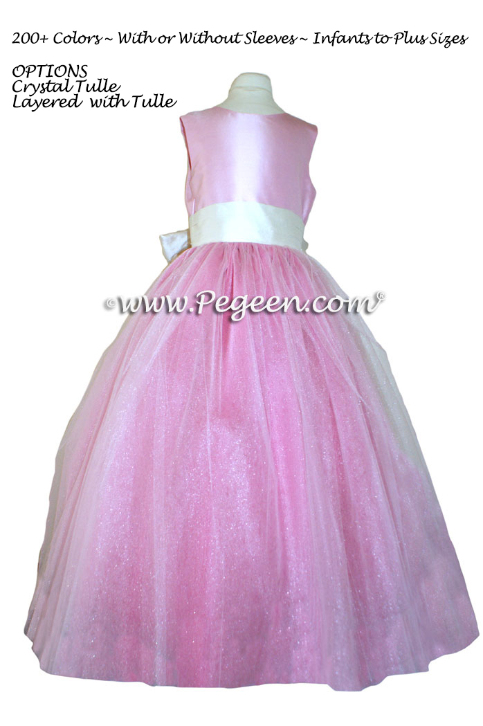 Ballerina style FLOWER GIRL DRESSES with layers and layers of tulle