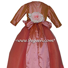 Icing and Coral Rose ballerina style Flower Girl Dresses with layers and layers of tulle