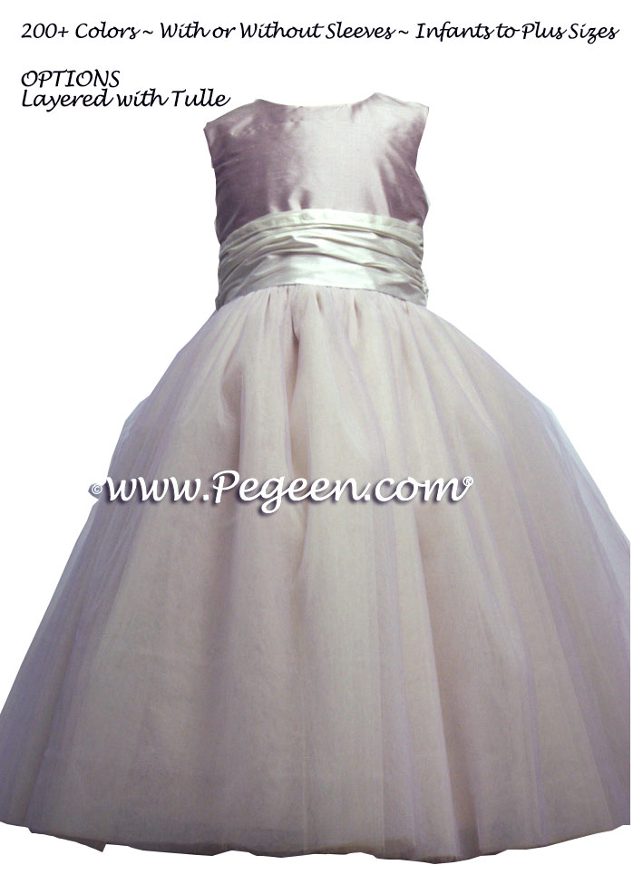lavender FLOWER GIRL DRESSES with 10 layers of tulle