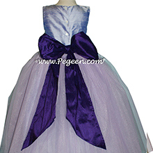 Lilac and Lavender ballerina style Flower Girl Dresses with Deep Plum Sash
