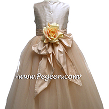 CHAMPAGNE PINK AND PEACH flower girl dresses