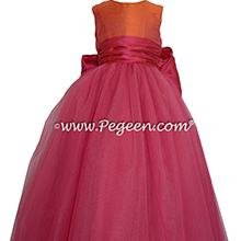 Lipstick and Mango ballerina style FLOWER GIRL DRESSES with layers and layers of tulle by Pegeen