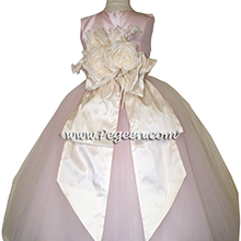 Peony Pink crystal tulle ballerina style Flower Girl Dresses with layers and layers of tulle