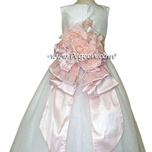 White ballerina style with Pegeen Signature Bustle with llayers of tulle