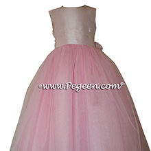 Petal Pink crystal tulle ballerina style flower girl dresses with  tulle