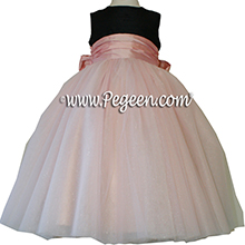 Black and Lotus Pink silk and tulle ballerina style Flower Girl Dresses