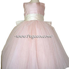 Ballet Pink and Bisque Flower Girl Dresses