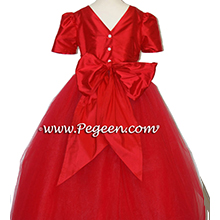 CHRISTMAS RED TULLE flower girl dresses