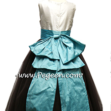 tiffany turquoise and oceanic tulle silk flower girl dresses with layers and layers of tulle