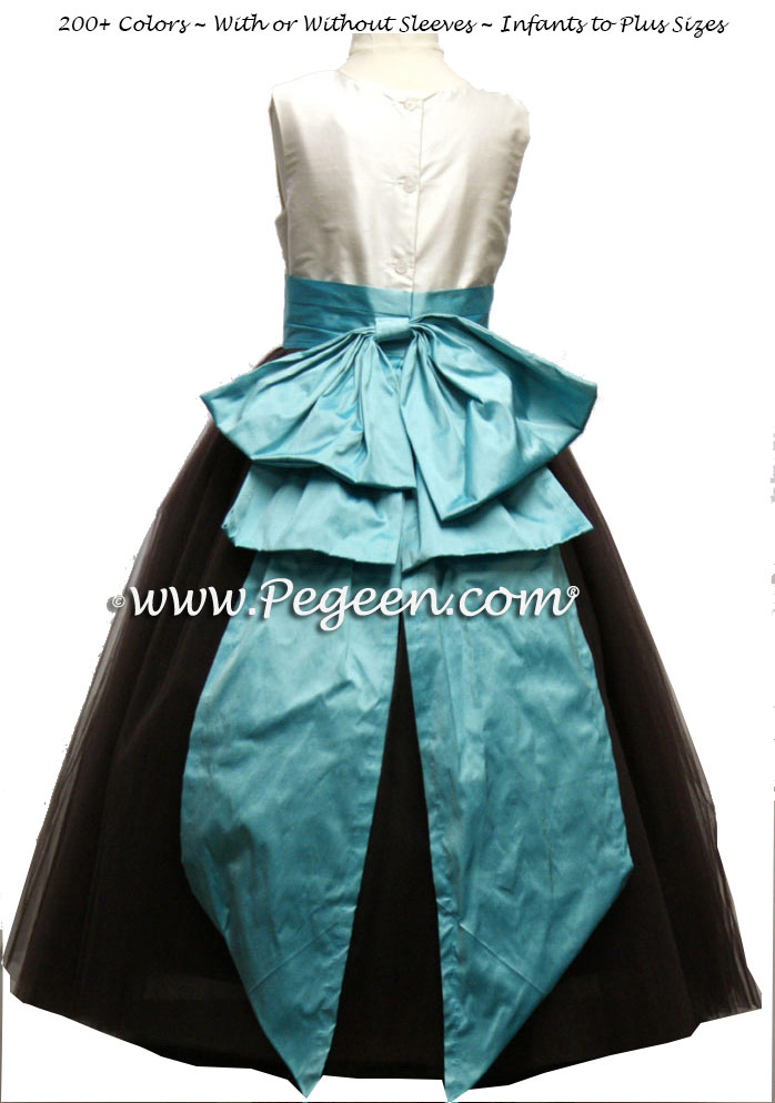 Tiffany Blue, Semi-Sweet Silk Ballerina Flower Girl Dresses