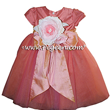 Icing and Sunset (coral) ballerina style Flower Girl Dresses with layers and layers of tulle
