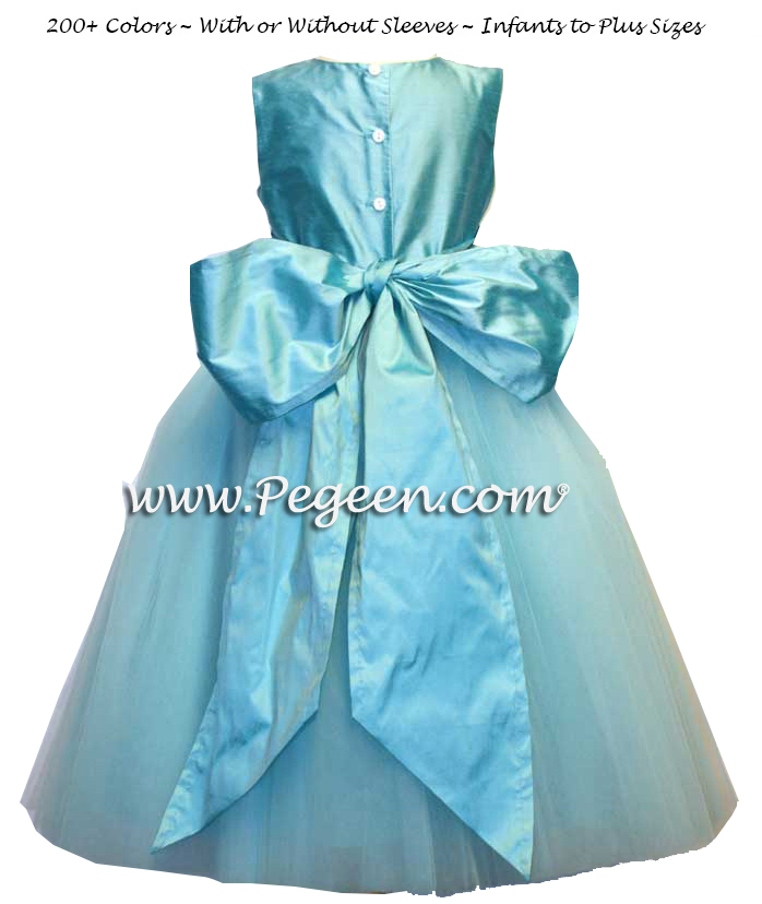 tiffany blue  ballerina style flower girl dresses with layers and layers of tulle