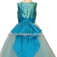 tiffany turquoise and oceanic tulle silk flower girl dresses with layers and layers of tulle