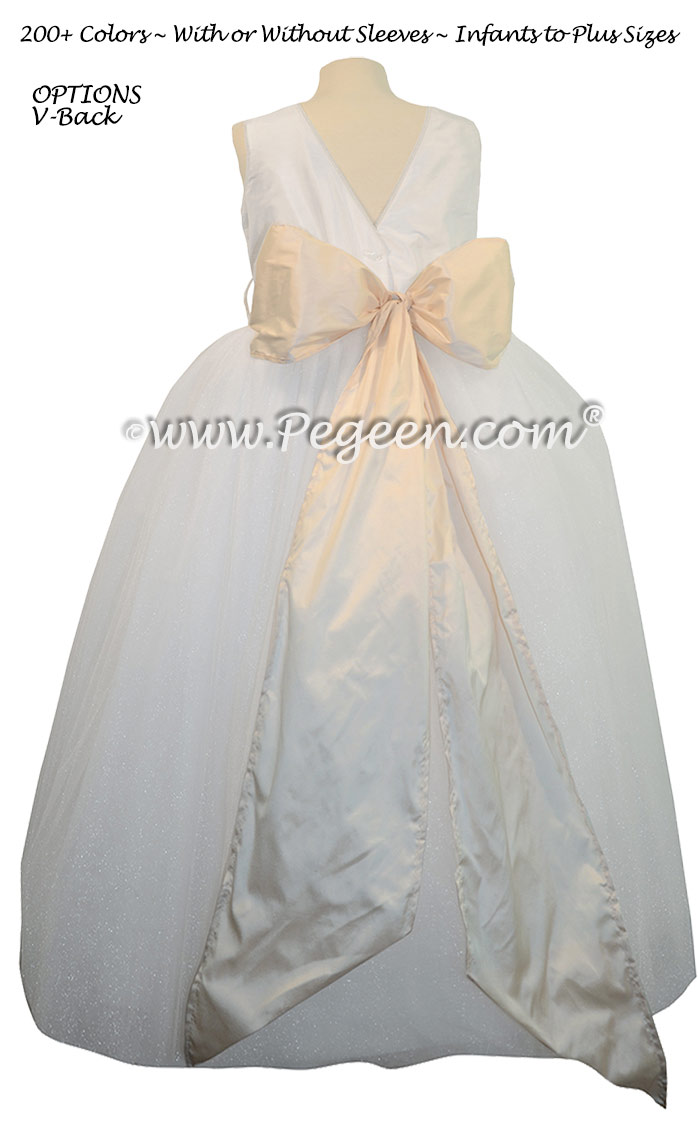 Bisque and Antique White ballerina style with white tulle