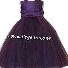 grape purple tulle flower girl dresses