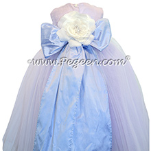 Wisteria and Light Orchid ballerina style Flower Girl Dress with Myltiple layers of Different colors of tulleWisteria and Light Orchid ballerina style Flower Girl Dress with Myltiple layers of Different colors of tulle - Pegeen Couture Style 402