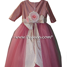 Blush Pink and Woodrose ballerina style Flower Girl Dresses with layers and layers of tulle
