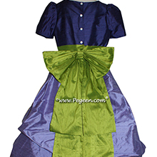 Periwinkle and Grass Green Jr Bridesmaids dresses